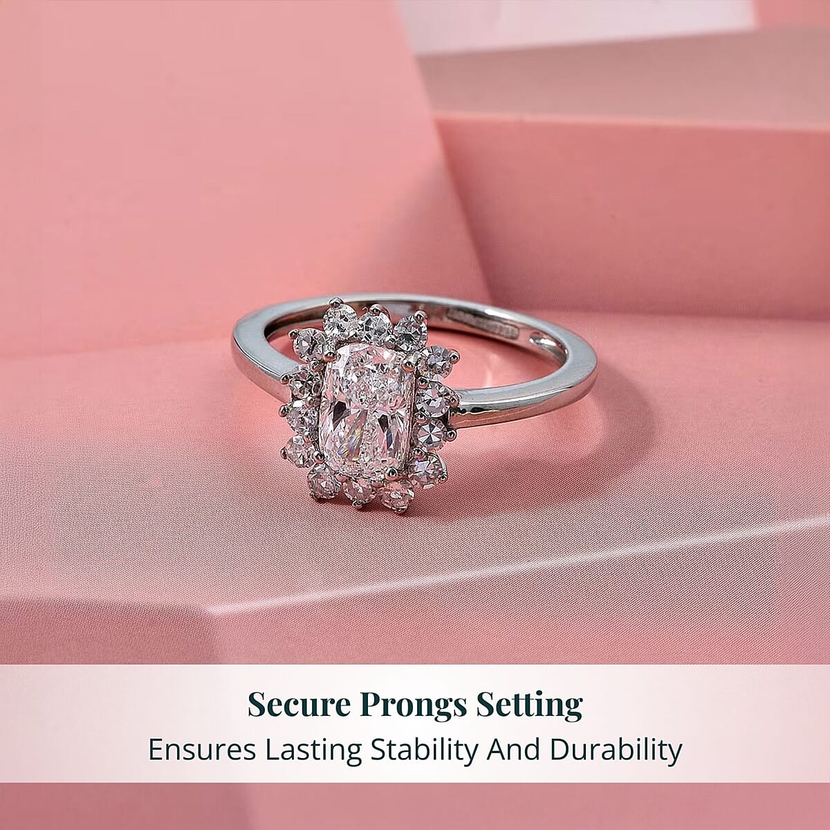 Luxuriant Lab Grown Diamond G VVS 1.50 ctw Ring in Rhodium Over Sterling Silver (Size 7.0) image number 4