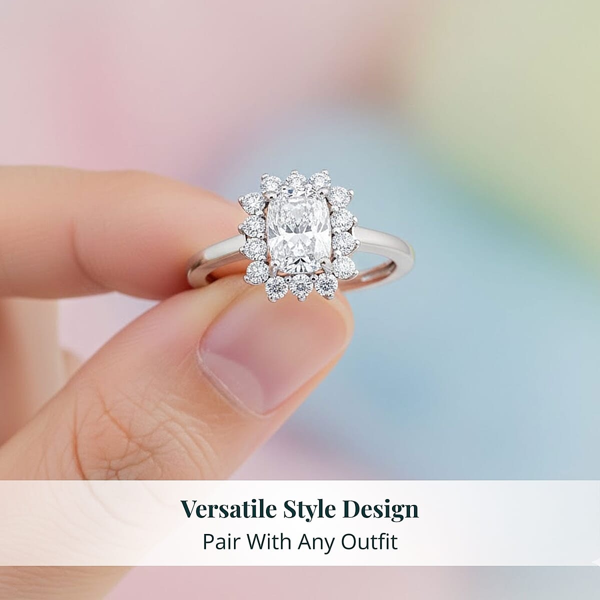 Luxuriant Lab Grown Diamond G VVS 1.50 ctw Ring in Rhodium Over Sterling Silver (Size 7.0) image number 5