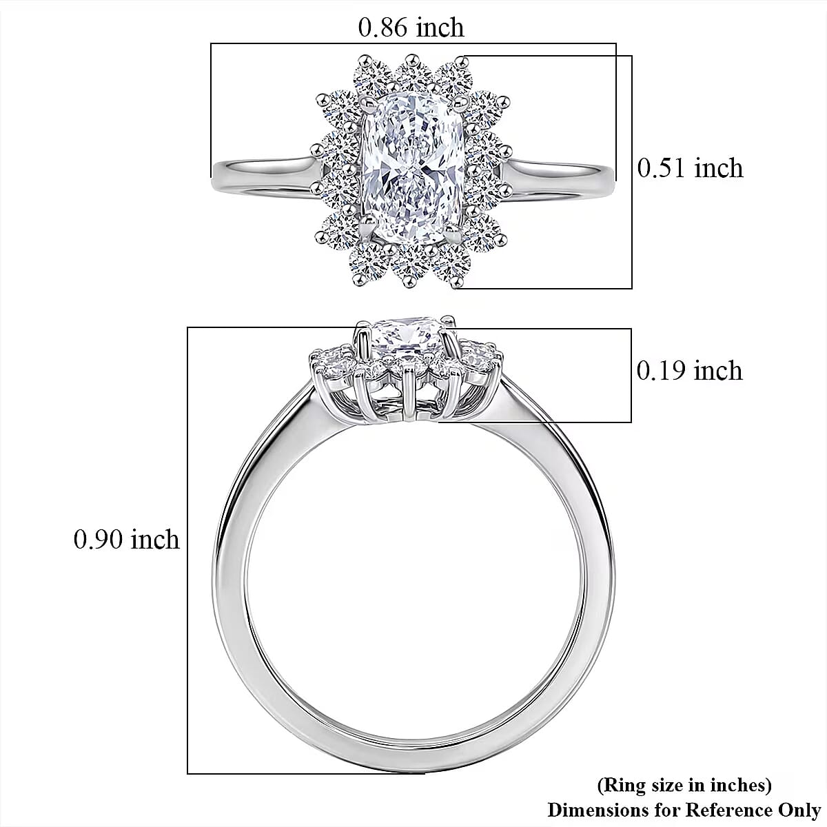 Luxuriant Lab Grown Diamond G VVS 1.50 ctw Ring in Rhodium Over Sterling Silver (Size 7.0) image number 6