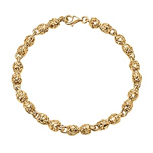 Nugget Link Men's Bracelet in 18K Vermeil Yellow Gold Over Sterling Silver (8.00 In) 19.10 Grams