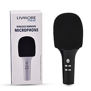 Livemore Black Bluetooth Microphone Speaker with 1200mAh Rechargeable Battery