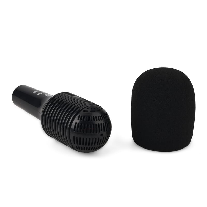 Livmore Black Bluetooth Microphone Speaker with 1200mAh Rechargeable Battery