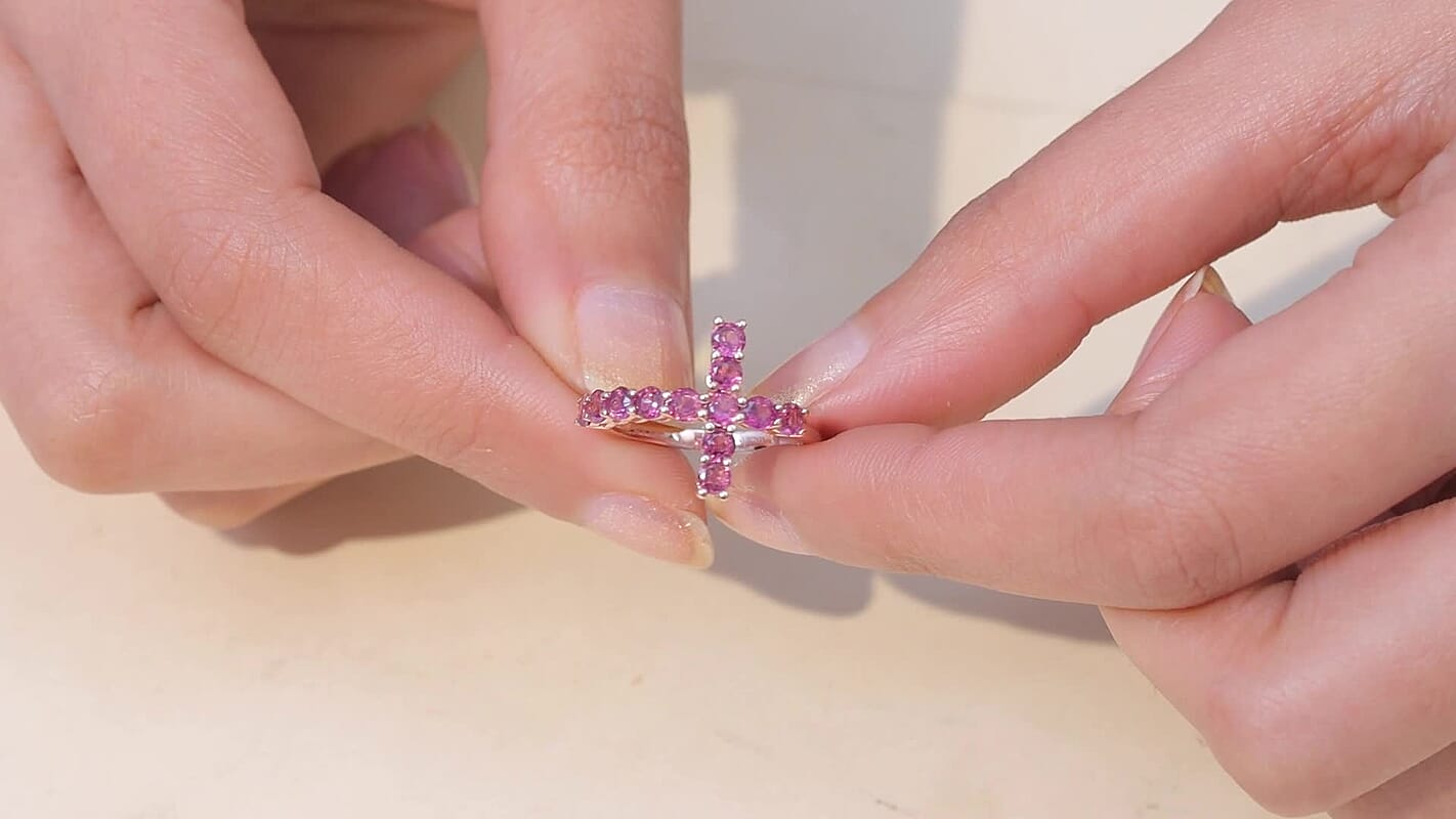 D'Joy Premium Orissa Rhodolite Garnet Ring in 18K Vermeil RG Over Sterling Silver (Size 10.0) 2.20 ctw