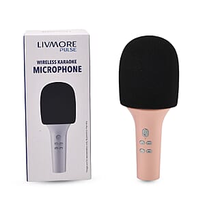 Livemore Pink Bluetooth Microphone Speaker with 1200mAh Rechargeable Battery