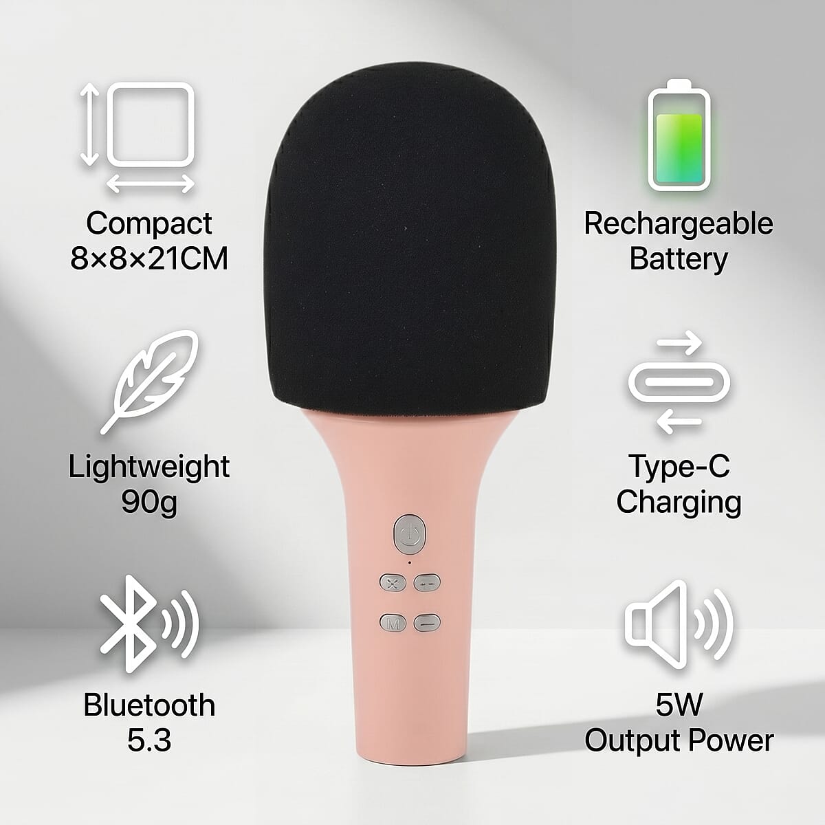 Livemore Pink Bluetooth Microphone Speaker with 1200mAh Rechargeable Battery image number 10