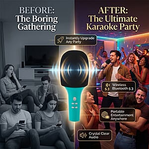 Livemore Light Green Bluetooth Microphone Speaker with 1200mAh Rechargeable Battery
