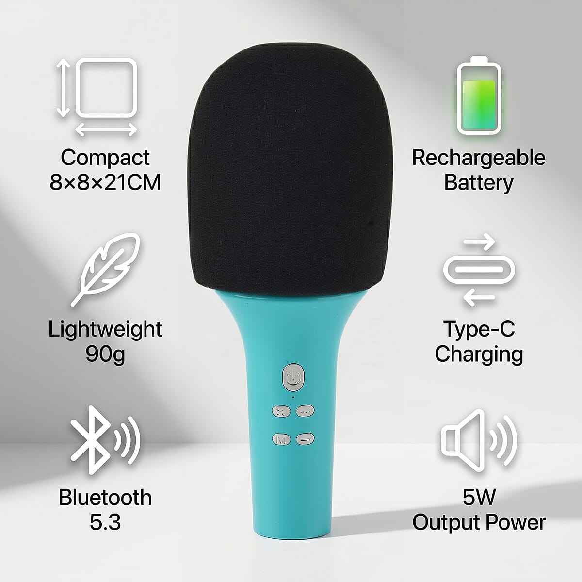 Livemore Light Green Bluetooth Microphone Speaker with 1200mAh Rechargeable Battery image number 10