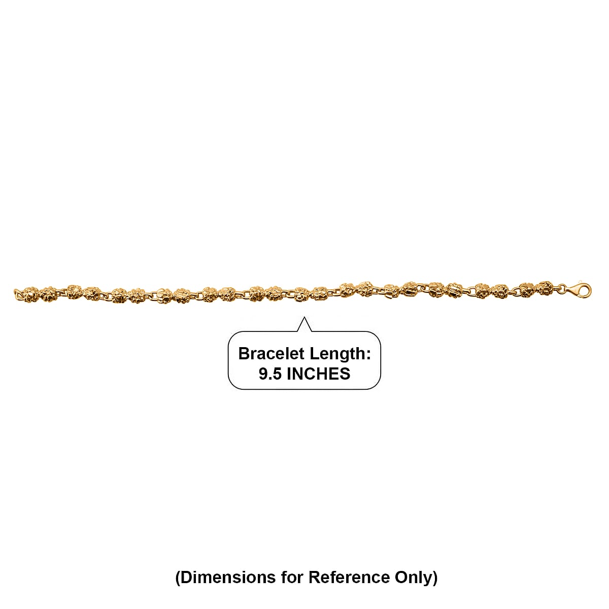 Nugget Link Men's Bracelet in 18K Vermeil Yellow Gold Over Sterling Silver (9.00 In) 22.60 Grams image number 5