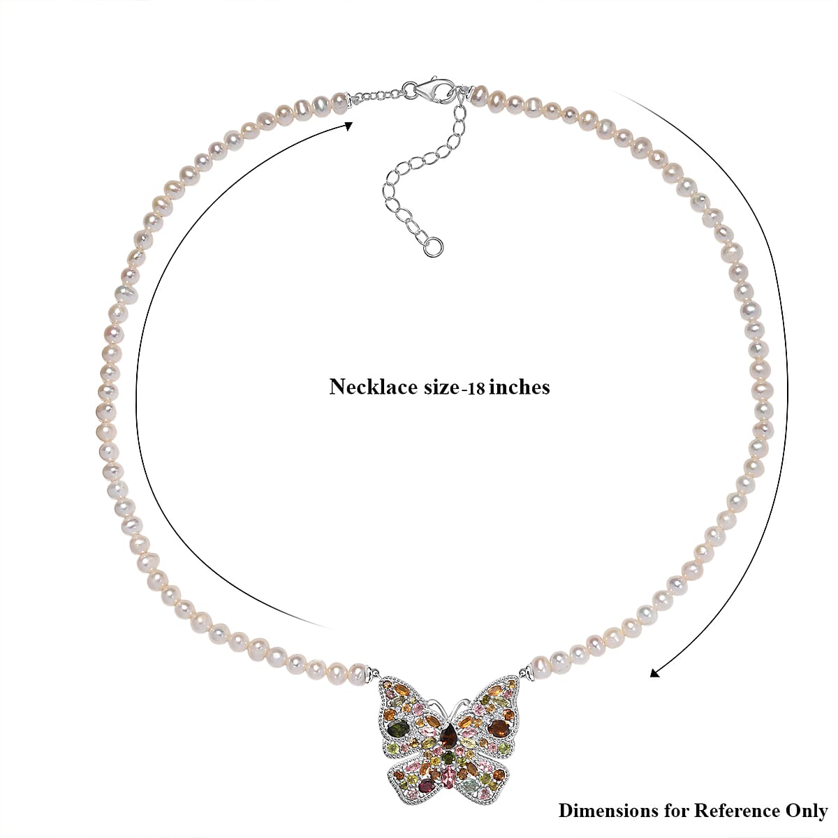 GP Multi-Tourmaline and Multi Gemstone 5.85 ctw Necklace in Rhodium Over Sterling Silver 18-20 Inches image number 6