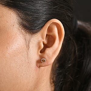 D'Joy Premium Brazilian Citrine Earrings in 18K Vermeil YG Over Sterling Silver 0.50 ctw