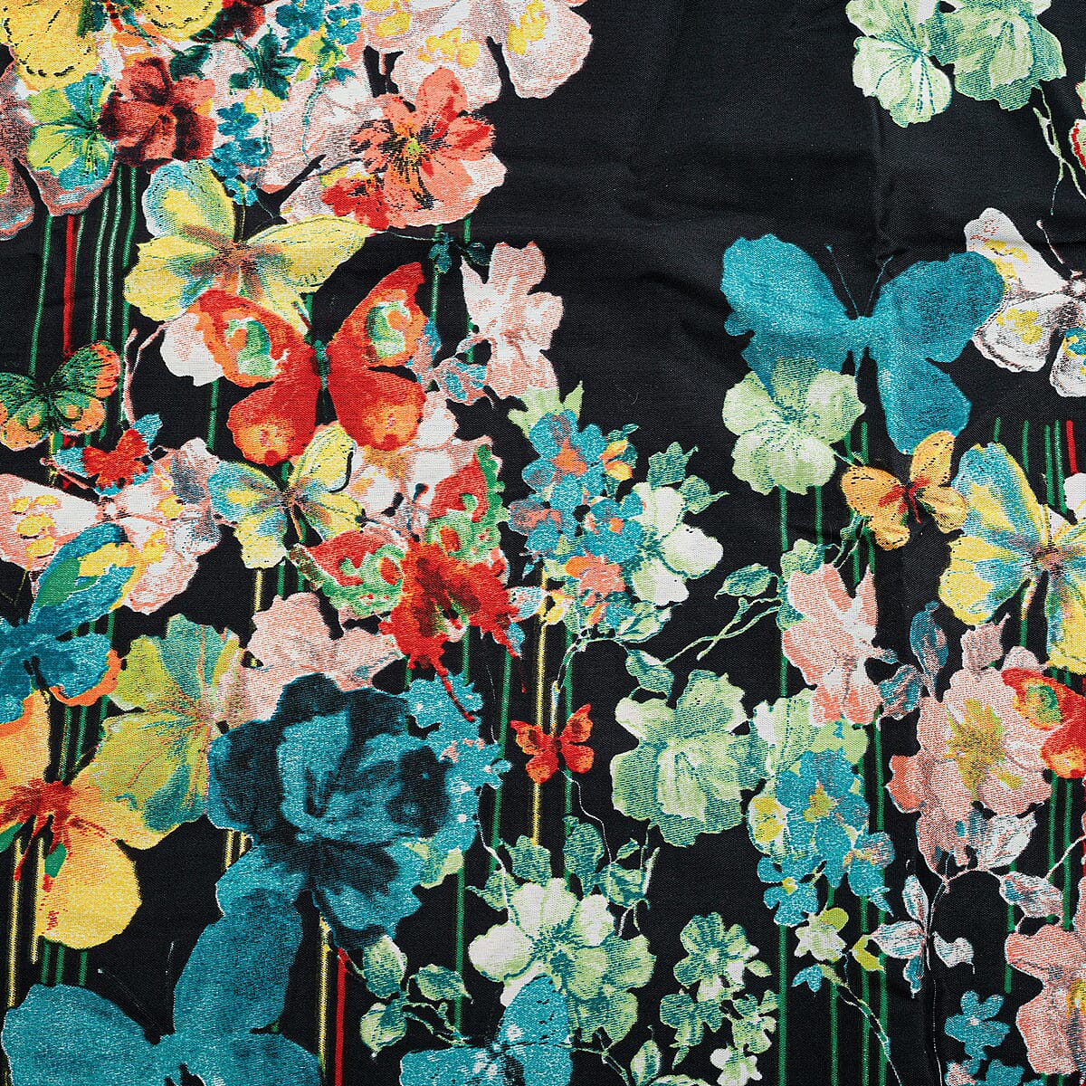 Winlar Blue Floral & Stripe Long Kaftan image number 3
