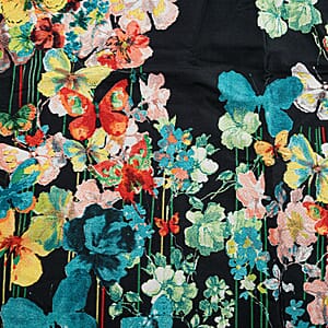 Winlar Blue Floral & Stripe Long Kaftan