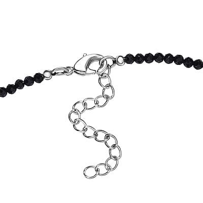 EverTrue Thai Black Spinel Royal Midnight Necklace (18-20 Inches) in Platinum Bond 50.00 ctw