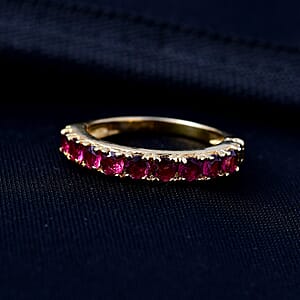 EverTrue Premium Orissa Rhodolite Garnet 1.50 ctw Band Ring in 18K YG Plated (Size 10.0)