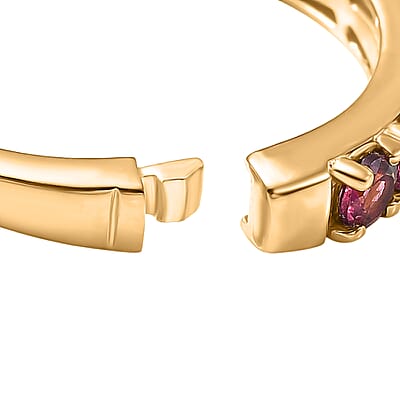 EverTrue Premium Orissa Rhodolite Garnet 1.50 ctw Band Ring in 18K YG Plated (Size 7.0)