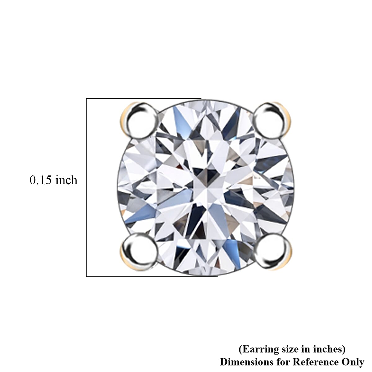 Luxuriant Lab Grown Diamond G-H SI 0.25 ctw Solitaire Stud Earrings in 18K Vermeil YG Over Sterling Silver