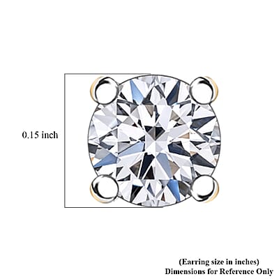 Luxuriant Lab Grown Diamond G-H SI 0.25 ctw Solitaire Stud Earrings in 18K Vermeil YG Over Sterling Silver