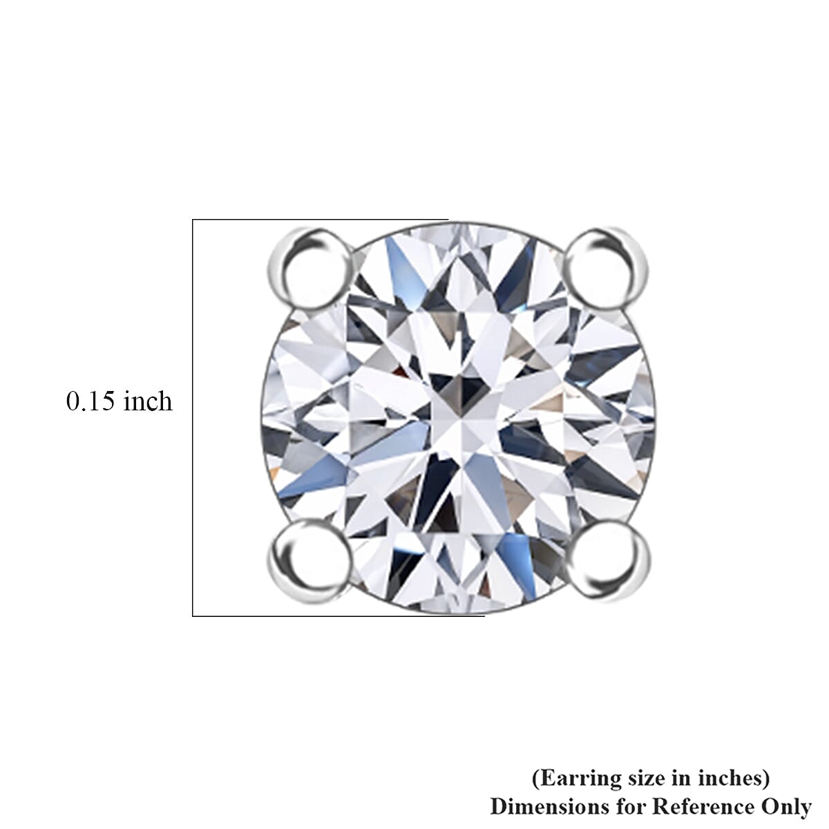Luxuriant Lab Grown Diamond G-H SI 0.25 ctw Solitaire Stud Earrings in Rhodium Over Sterling Silver image number 4