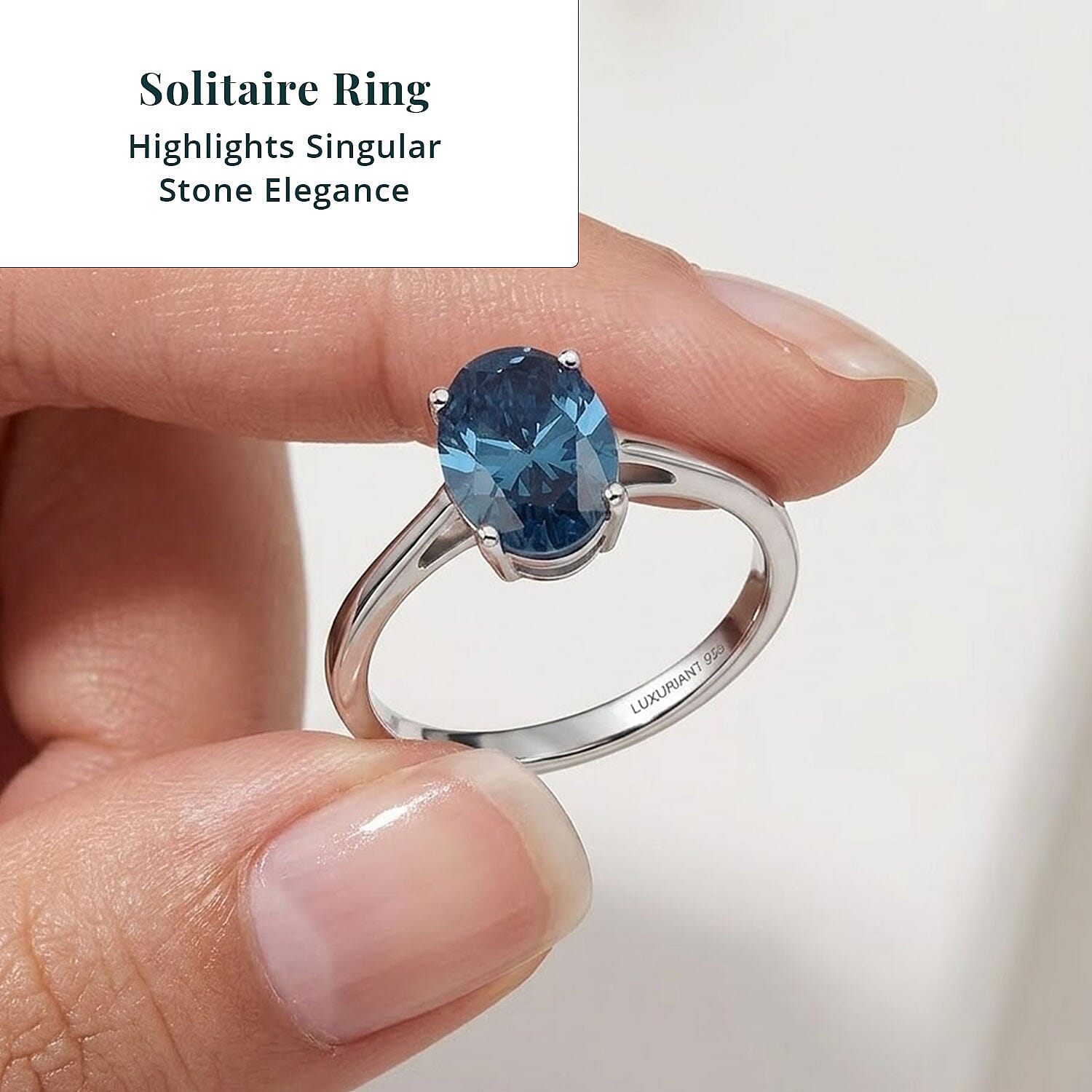 Luxuriant Lab Grown Blue Diamond (VS) (IR) 2.00 ctw Solitaire Ring in Rhodium Over Sterling Silver (Size 6.0)
