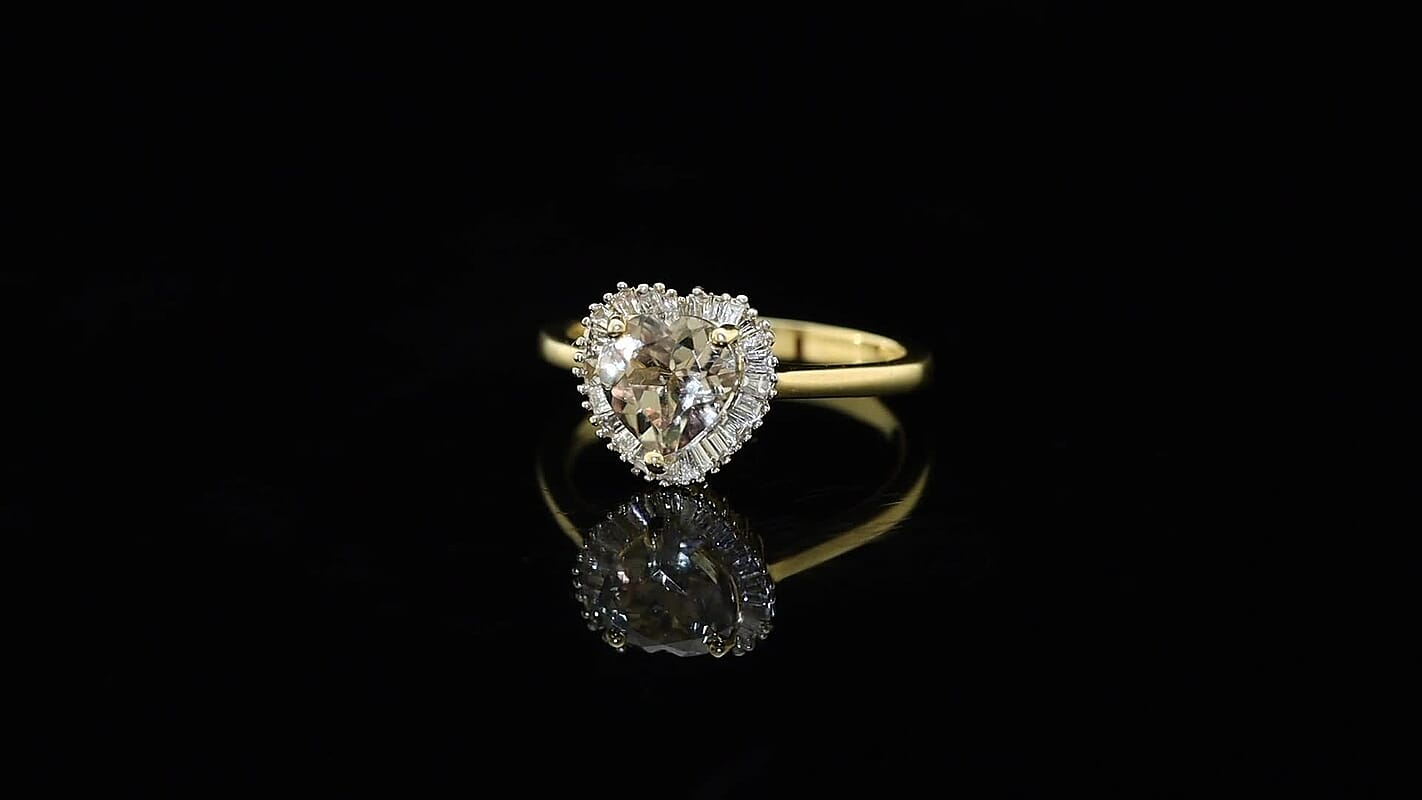AAA Turkizite, Luxuriant Lab Grown Diamond (G-H, SI) (0.25 cts) Ring in 18K Vermeil YG Over Sterling Silver (Size 7.0) 1.80 ctw