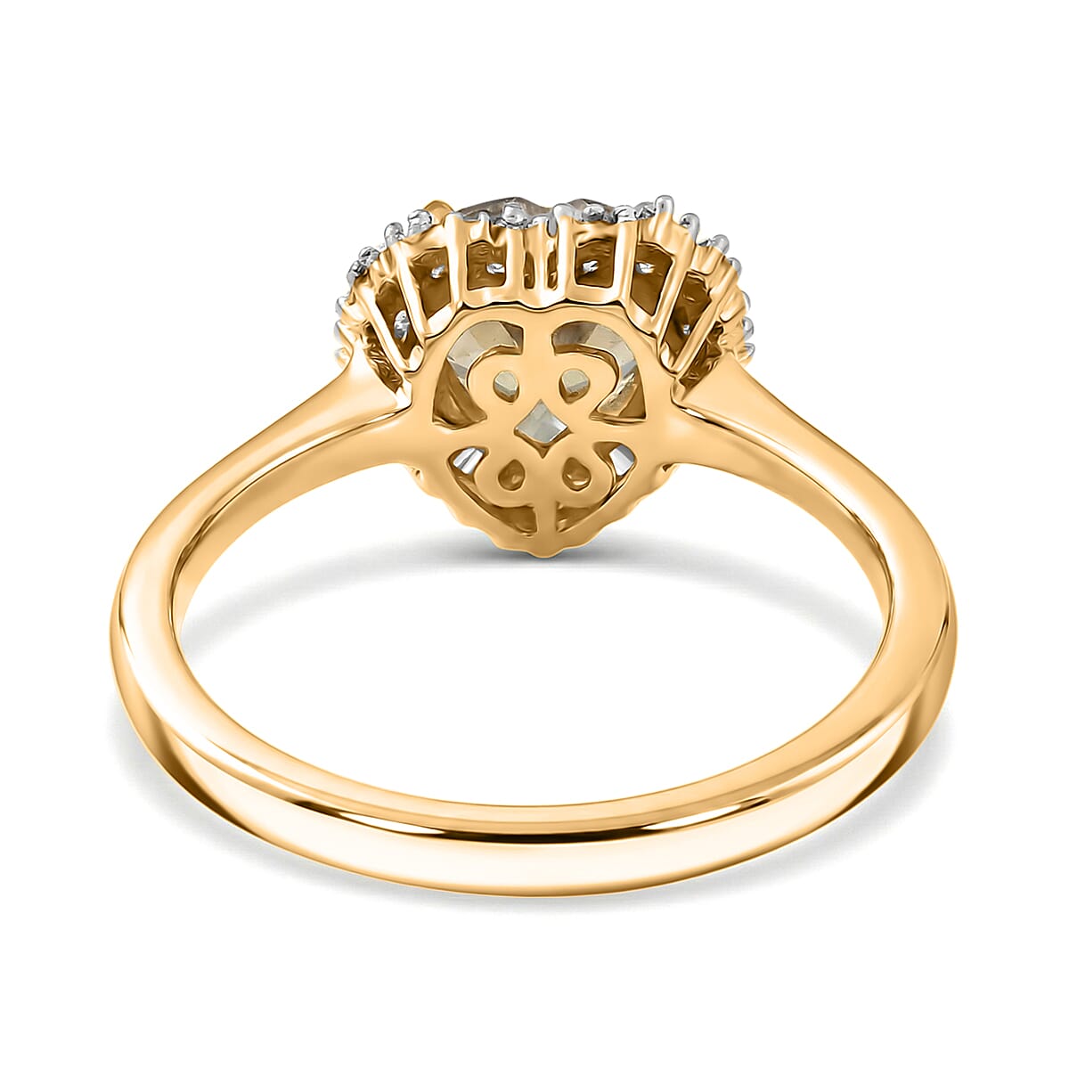 AAA Turkizite and Luxuriant Lab Grown Diamond G-H SI 1.80 ctw Ring in 18K Vermeil Yellow Gold Over Sterling Silver (Size 7.0) image number 4