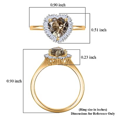 AAA Turkizite and Luxuriant Lab Grown Diamond G-H SI 1.80 ctw Ring in 18K Vermeil Yellow Gold Over Sterling Silver (Size 9.0)