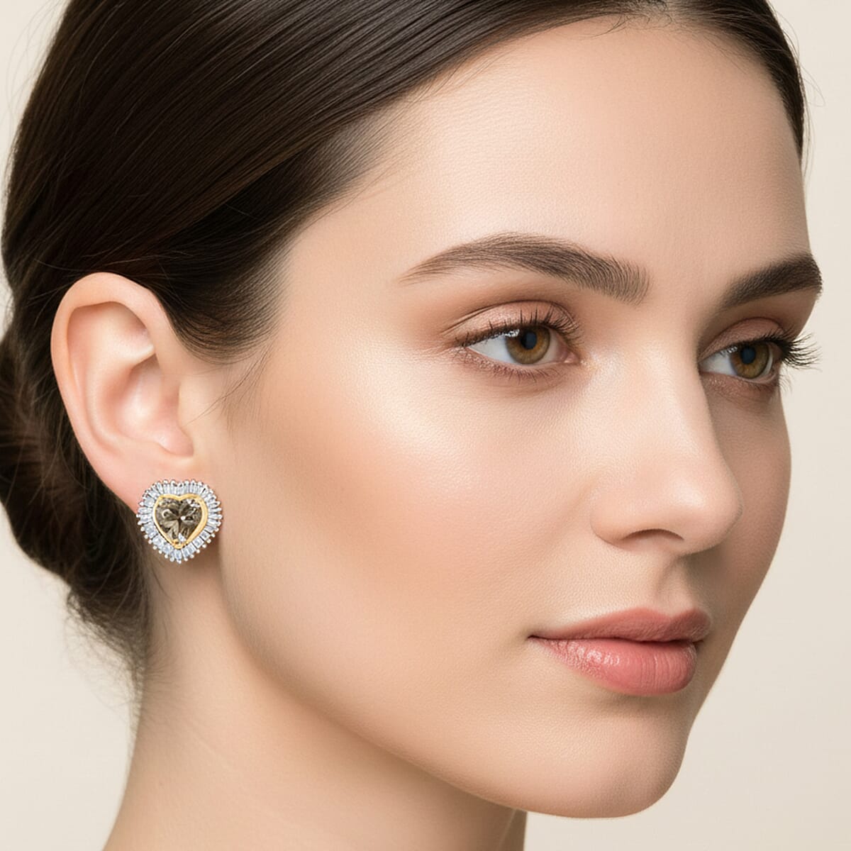 AAA Turkizite and Luxuriant Lab Grown Diamond G-H SI 2.20 ctw Earrings in 18K Vermeil Yellow Gold Over Sterling Silver image number 2