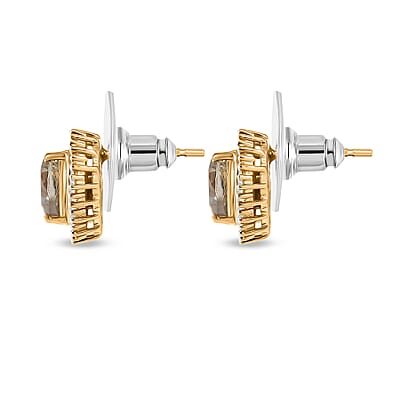 AAA Turkizite and Luxuriant Lab Grown Diamond G-H SI 2.20 ctw Earrings in 18K Vermeil Yellow Gold Over Sterling Silver