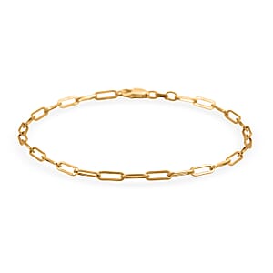 2.5mm Paperclip Chain Bracelet in 10K Yellow Gold (7.50 In) 0.9 Grams
