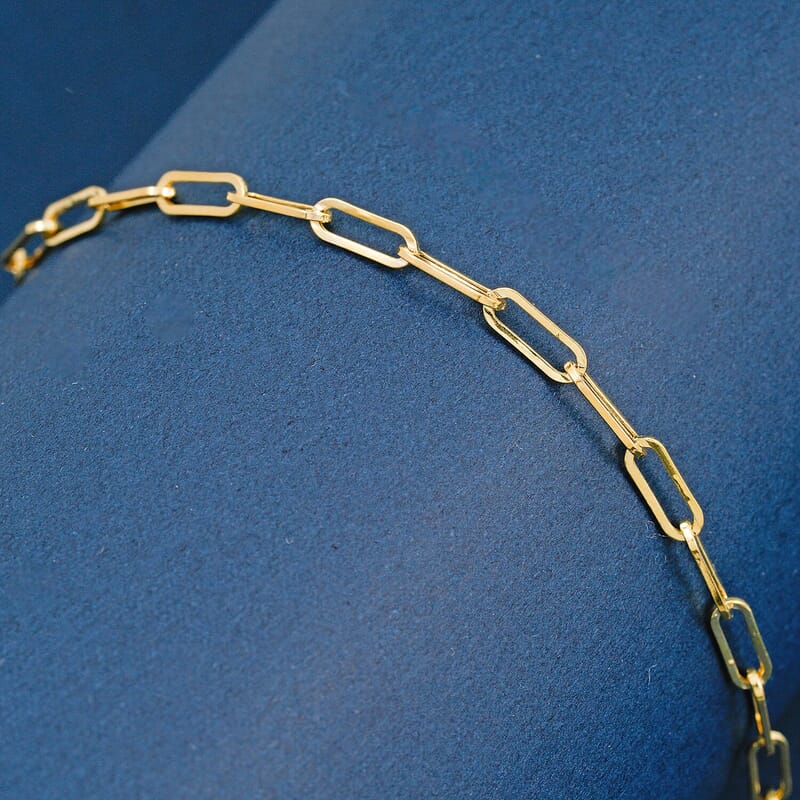 2.5mm Paperclip Chain Bracelet in 10K Yellow Gold (7.50 In) 0.9 Grams