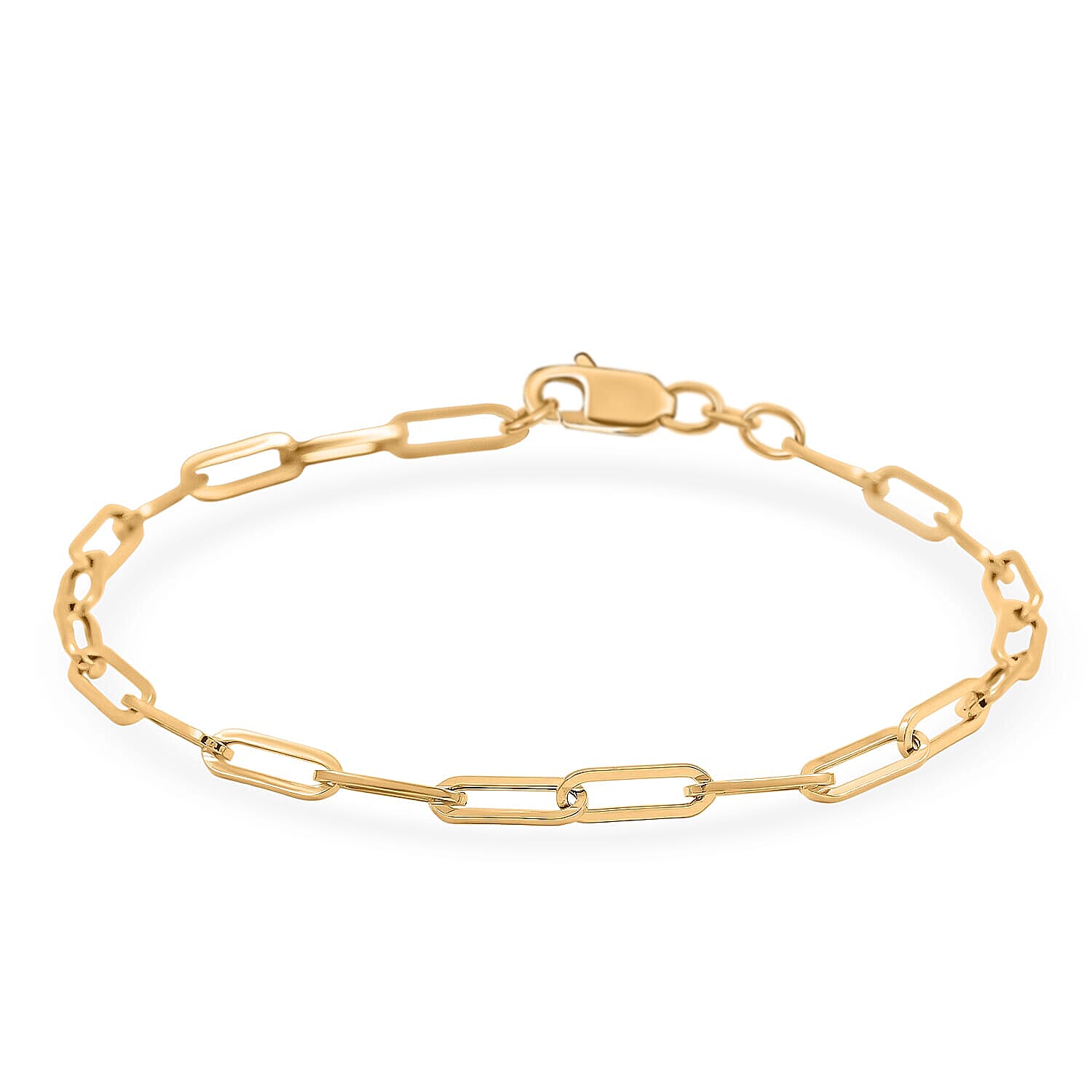 3mm Paperclip Chain Bracelet in 10K Yellow Gold (7.50 In) 1.5 Grams