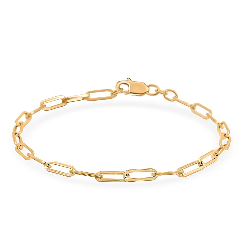 3mm Paperclip Chain Bracelet in 10K Yellow Gold (7.50 In) 1.5 Grams