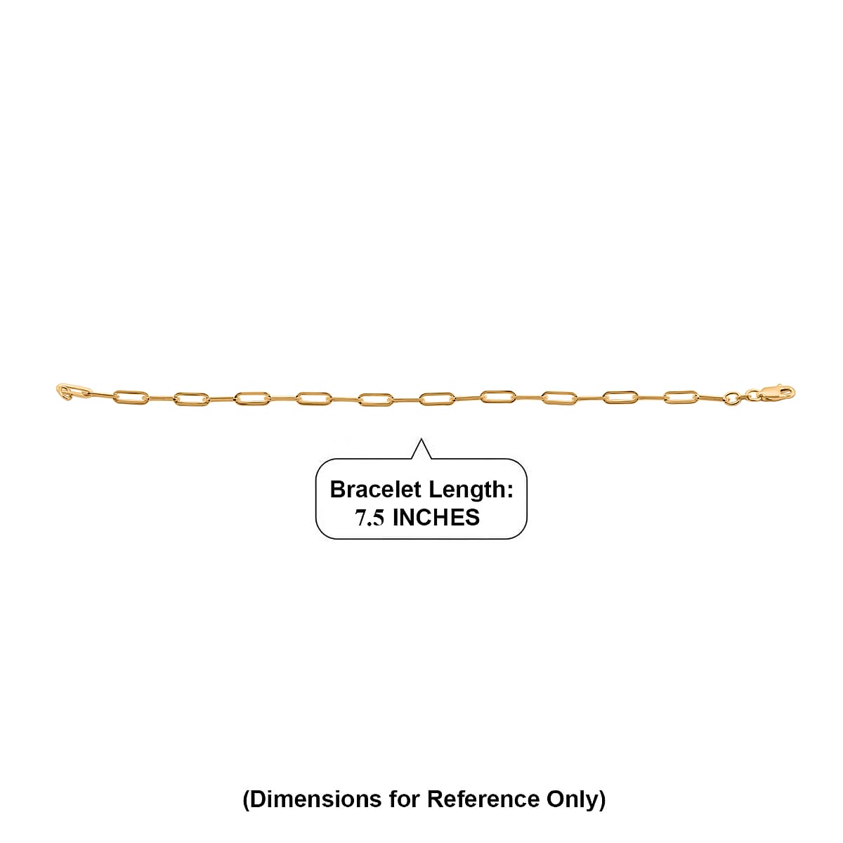 3mm Paperclip Chain Bracelet in 10K Yellow Gold (7.50 In) 1.45 Grams image number 5
