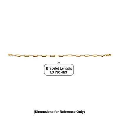 3mm Paperclip Chain Bracelet in 10K Yellow Gold (7.50 In) 1.5 Grams