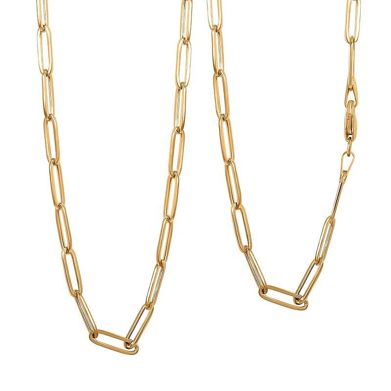 3mm Paperclip Chain Necklace in 10K Yellow Gold 3.70 Grams 22 Inches