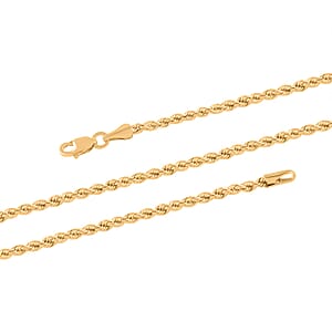 2.1mm Rope Chain Necklace in 10K Yellow Gold 2.9 Grams 22 Inches
