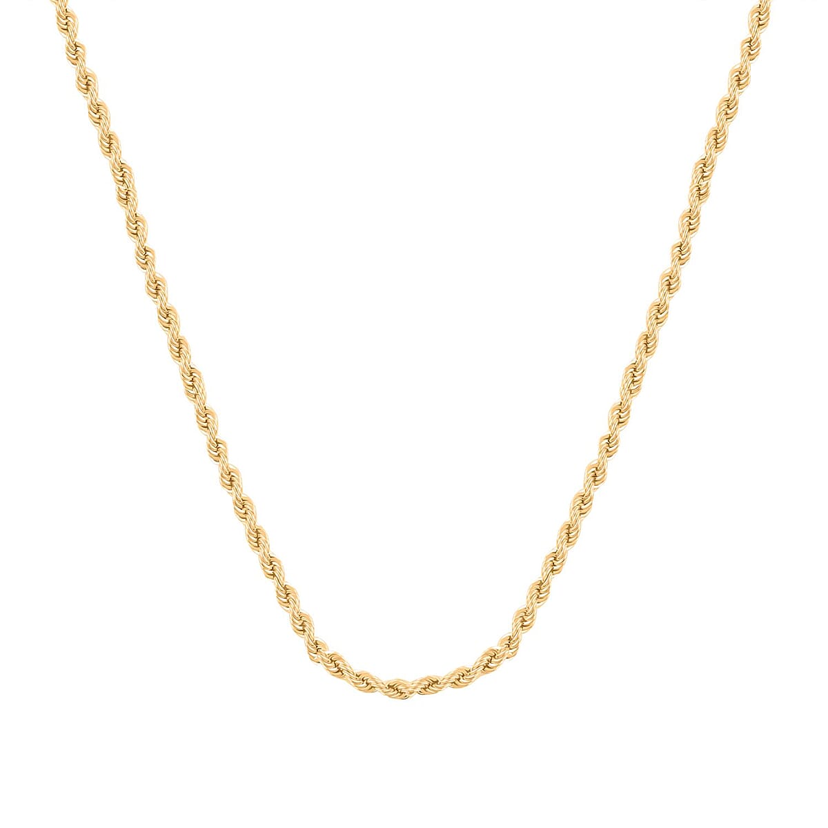 2.1mm Rope Chain Necklace in 10K Yellow Gold 2.9 Grams 22 Inches image number 3