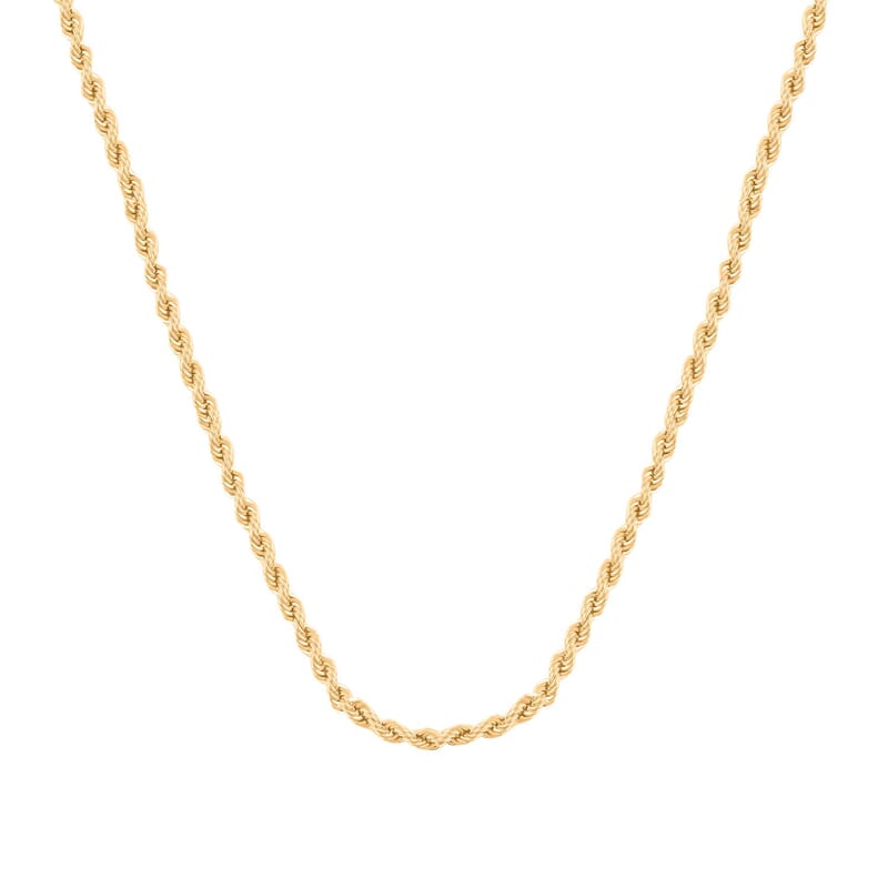 2.1mm Rope Chain Necklace in 10K Yellow Gold 2.9 Grams 22 Inches