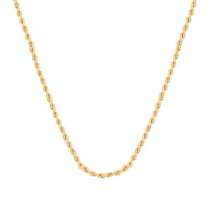 10K Yellow Gold 2.1mm Rope Necklace (20 Inches) 2.5 Grams