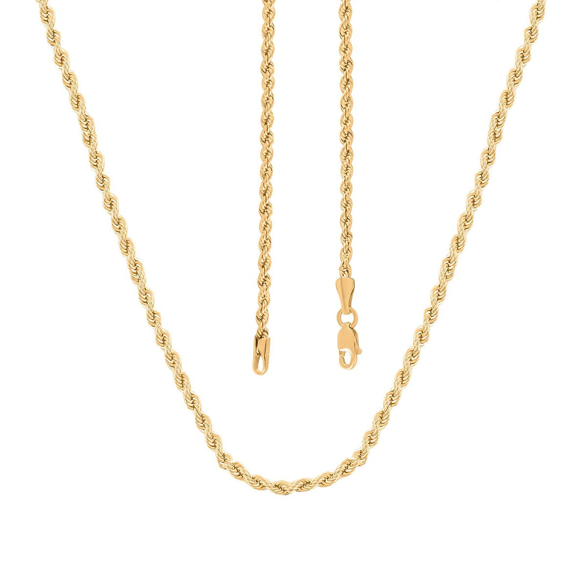 10K Yellow Gold 2.1mm Rope Necklace (20 Inches) 2.5 Grams image number 4