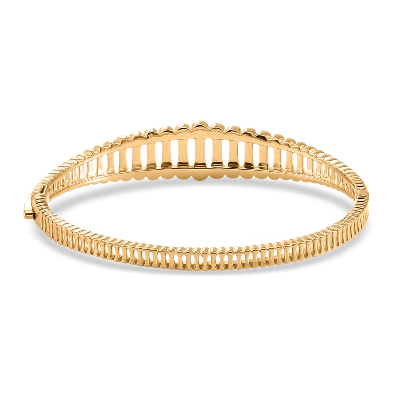 EverTrue Bronzella Collection Sculpted Ribbed Bangle Bracelet in 18K YG Plated Bronze (6.50 In)