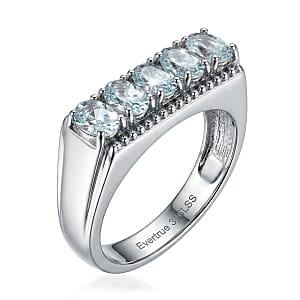 EverTrue Sky Blue Topaz 2.90 ctw Men's Ring in Stainless Steel (Size 11.0)