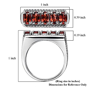 EverTrue Mozambique Garnet 2.75 ctw Men's Ring in Stainless Steel (Size 9.0)