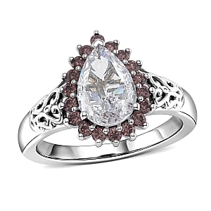 EverTrue Simulated White and Brown Diamond Ring in Platinum Bond (Size 10.0)