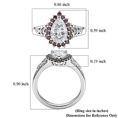 EverTrue Simulated White and Brown Diamond Ring in Platinum Bond (Size 6.0)