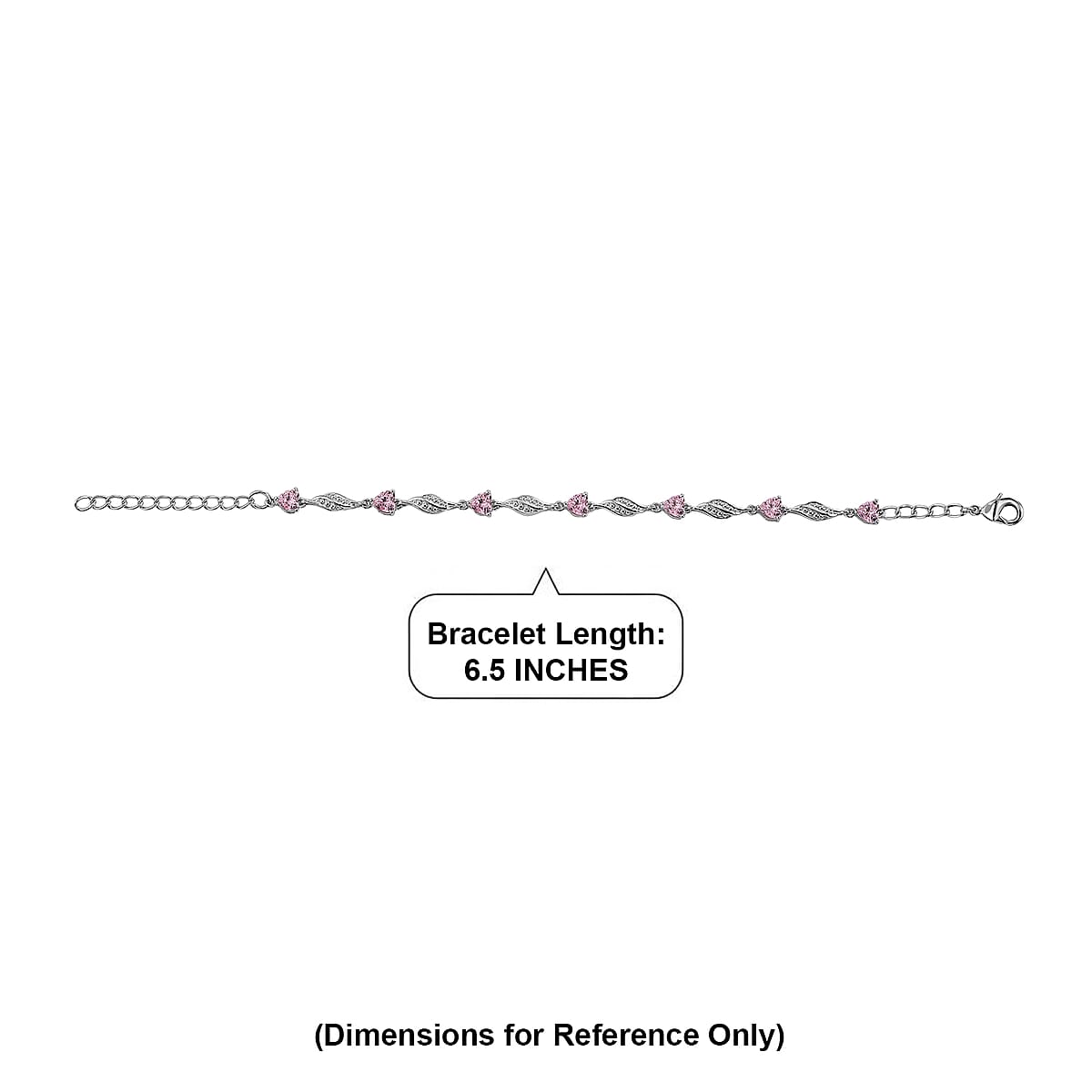 EverTrue Simulated Pink Diamond Bracelet in Platinum Bond (6.50-8In) image number 4
