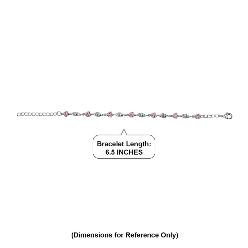 EverTrue Simulated Pink Diamond Bracelet in Platinum Bond (6.50-8In)