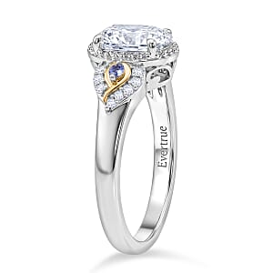 EverTrue Moissanite and Tanzanite 1.50 ctw Ring in 18K YG Plated and Platinum Bond (Size 10.0)