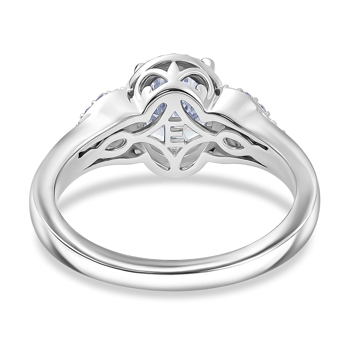 EverTrue Moissanite and Tanzanite 1.50 ctw Ring in 18K YG Plated and Platinum Bond (Size 10.0)