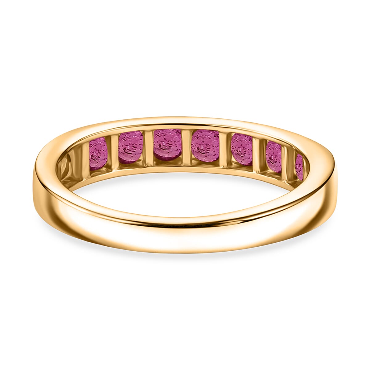 D'Joy Niassa Ruby (FF) 0.70 ctw Band Ring in 14K Yellow Gold Over Sterling Silver (Size 5.0) image number 4